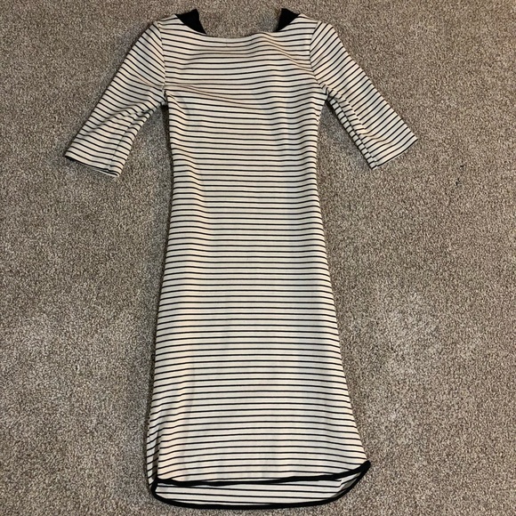 Cozy Bodycon Dress, Striped, Sz S - Picture 4 of 4